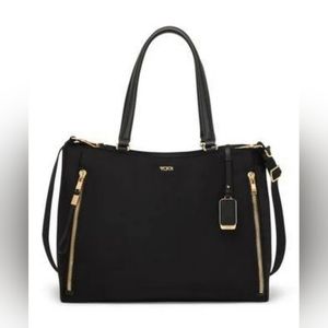 TUMI Voyageur Valetta Large Tote Black / Gold